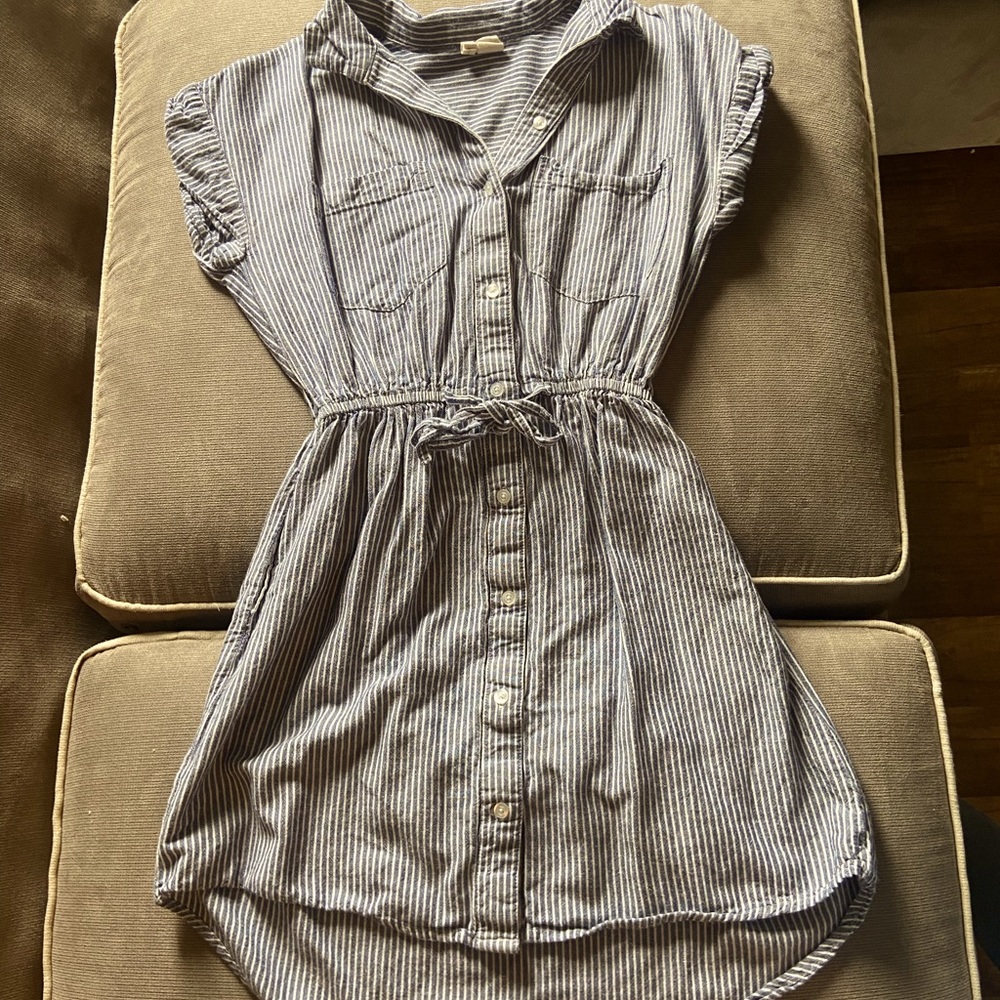 Blue and cream dress size small.